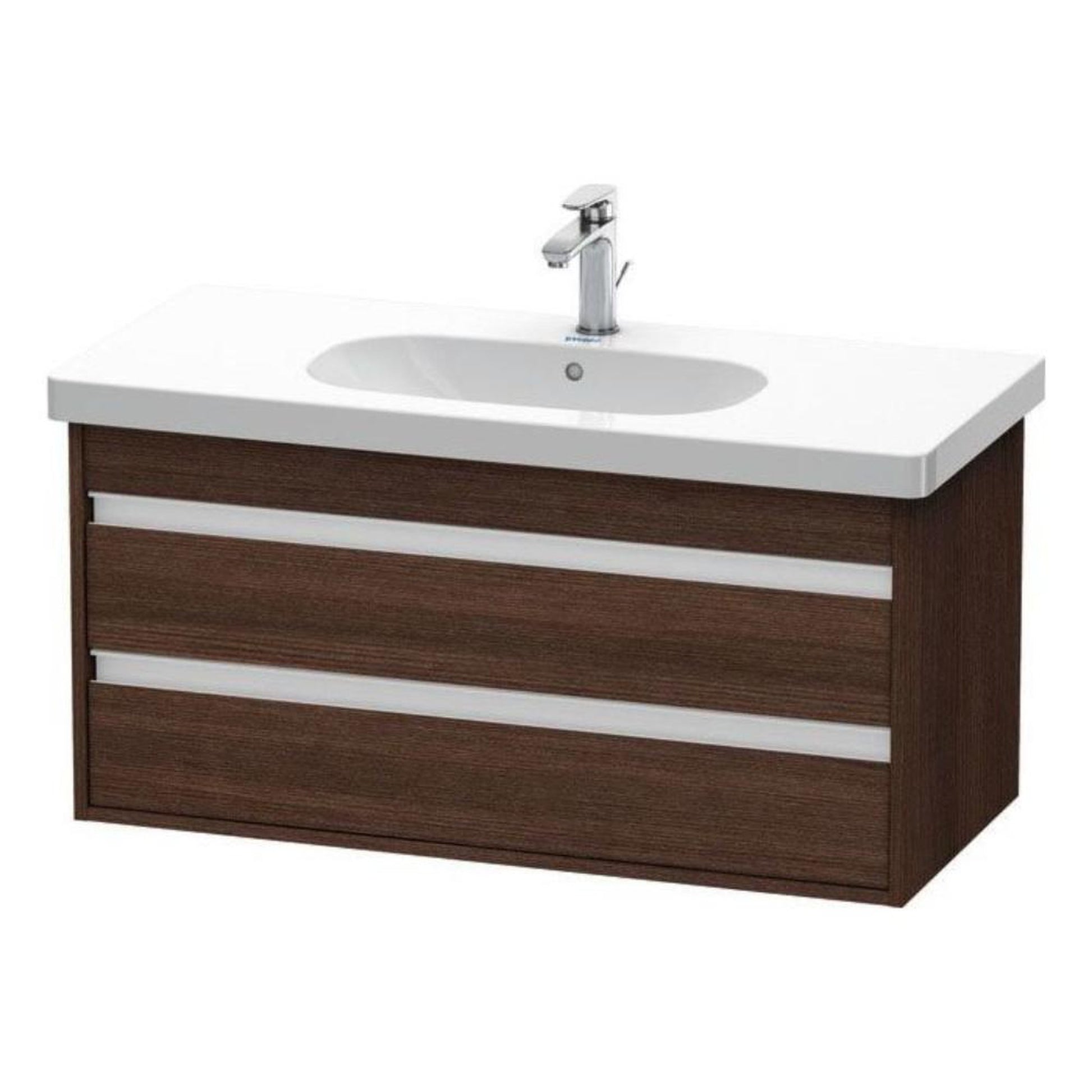 Duravit Ketho 39" x 19" x 18" Two Drawer Wall-Mount Vanity Unit in Chestnut Dark (KT664805353)