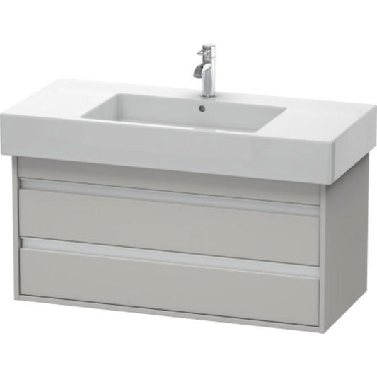 Duravit Ketho 39" x 19" x 18" Two Drawer Wall-Mount Vanity Unit in Concrete Grey Matt (KT664100707)