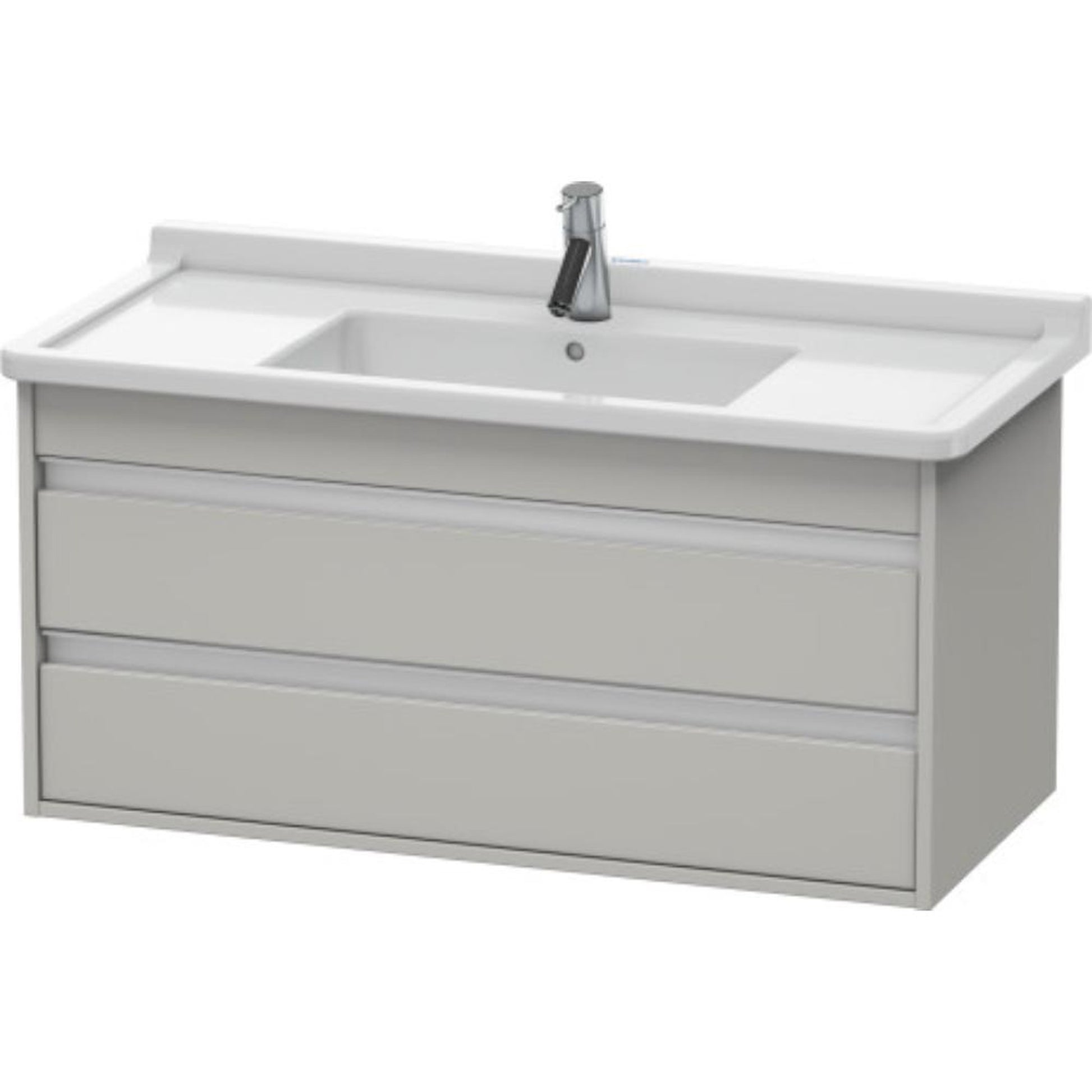 Duravit Ketho 39" x 19" x 18" Two Drawer Wall-Mount Vanity Unit in Concrete Grey Matt (KT664500707)