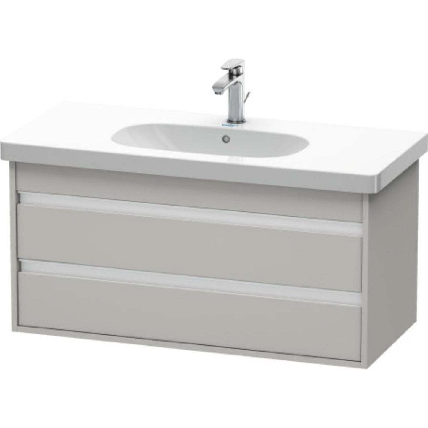 Duravit Ketho 39" x 19" x 18" Two Drawer Wall-Mount Vanity Unit in Concrete Grey Matt (KT664800707)