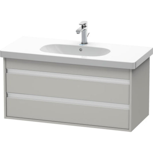 Duravit Ketho 39" x 19" x 18" Two Drawer Wall-Mount Vanity Unit in Concrete Grey Matt (KT664800707)
