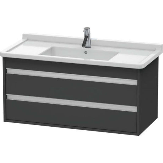 Duravit Ketho 39" x 19" x 18" Two Drawer Wall-Mount Vanity Unit in Graphite Matt (KT664504949)