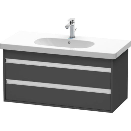 Duravit Ketho 39" x 19" x 18" Two Drawer Wall-Mount Vanity Unit in Graphite Matt (KT664804949)