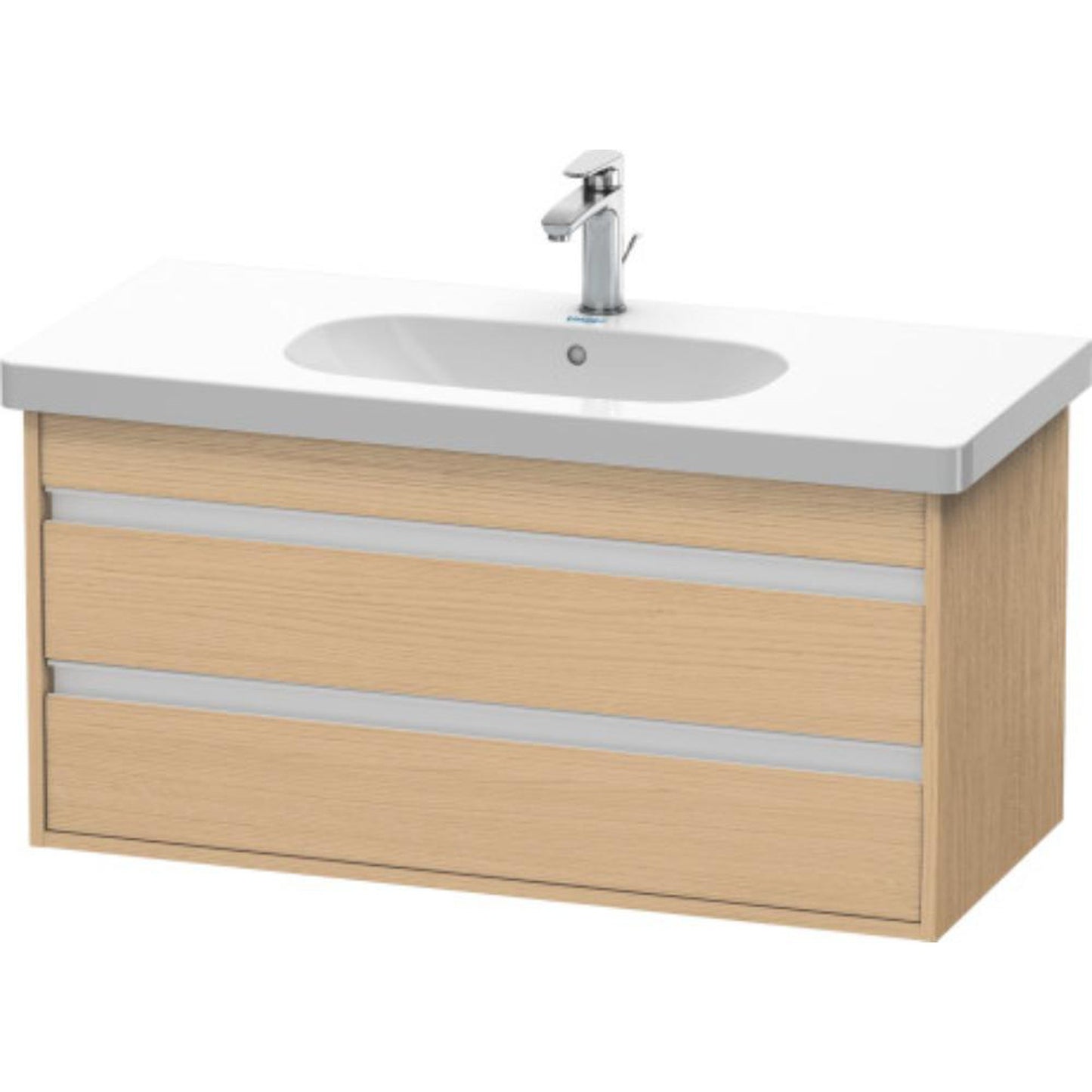 Duravit Ketho 39" x 19" x 18" Two Drawer Wall-Mount Vanity Unit in Natural Oak (KT664803030)