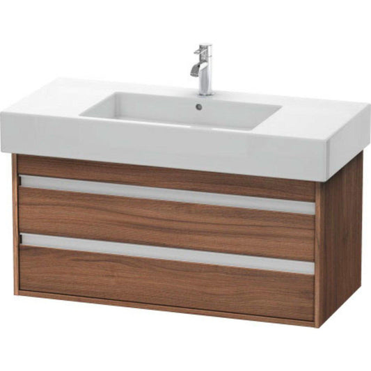 Duravit Ketho 39" x 19" x 18" Two Drawer Wall-Mount Vanity Unit in Natural Walnut (KT664107979)
