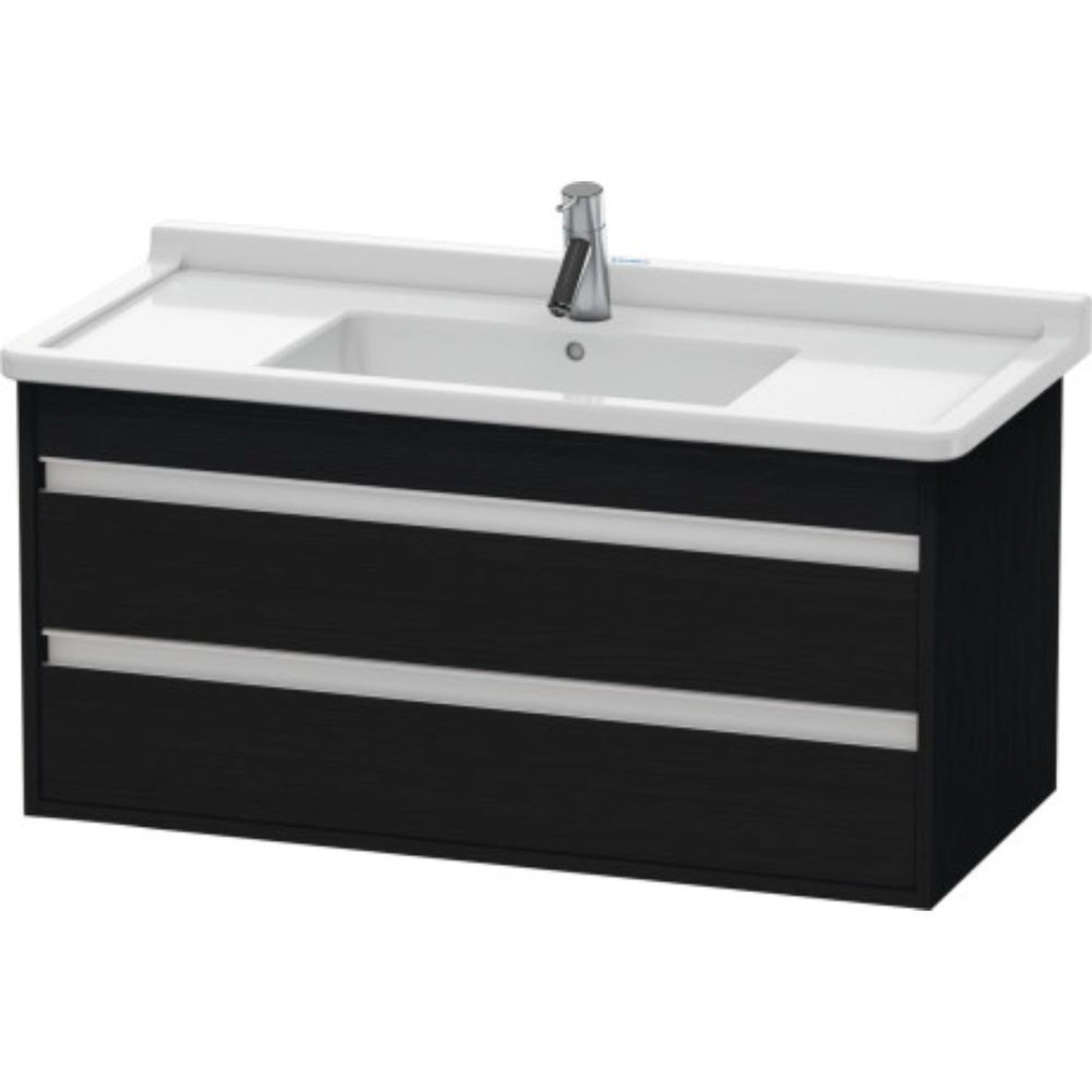 Duravit Ketho 39" x 19" x 18" Two Drawer Wall-Mount Vanity Unit in Oak Black (KT664501616)