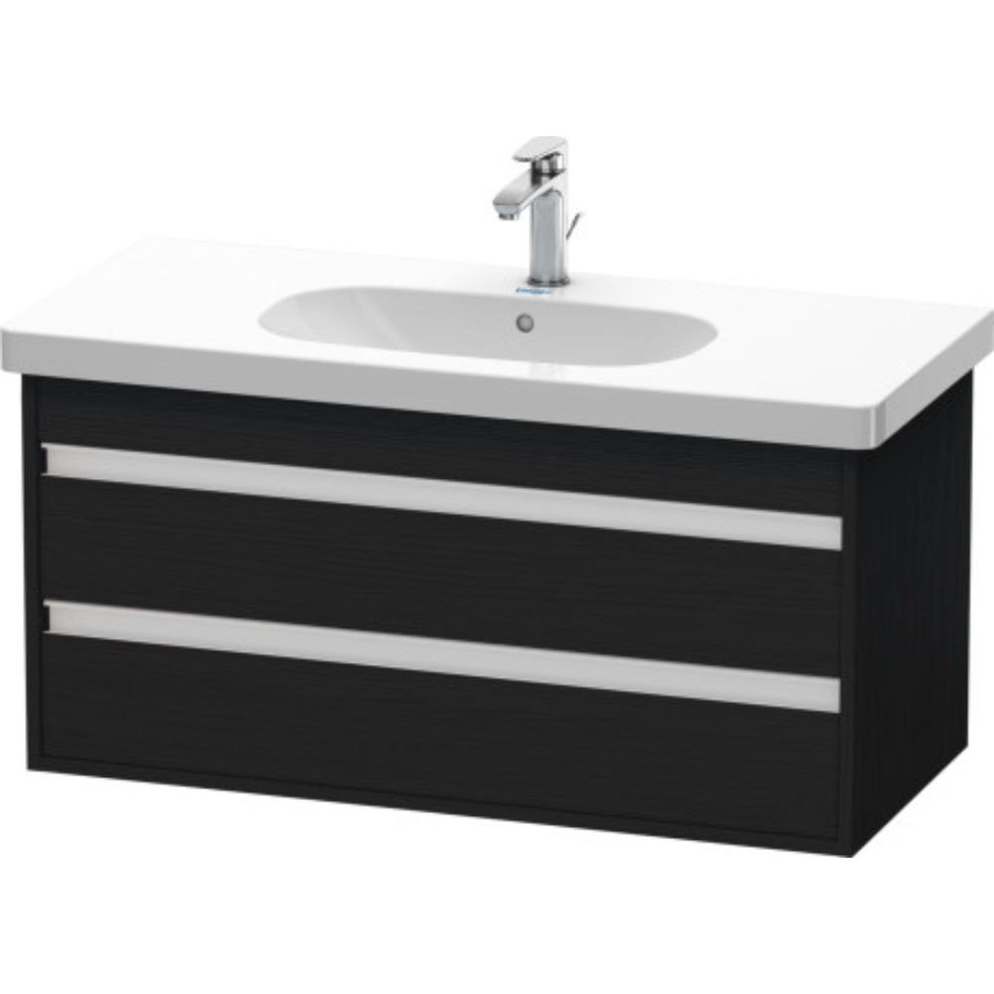 Duravit Ketho 39" x 19" x 18" Two Drawer Wall-Mount Vanity Unit in Oak Black (KT664801616)
