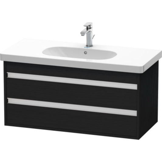 Duravit Ketho 39" x 19" x 18" Two Drawer Wall-Mount Vanity Unit in Oak Black (KT664801616)