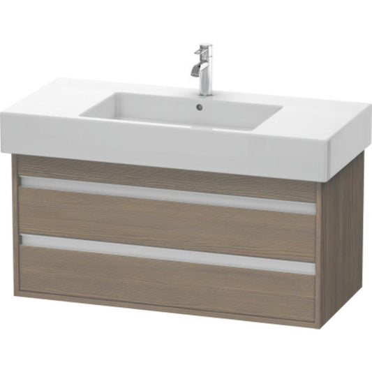 Duravit Ketho 39" x 19" x 18" Two Drawer Wall-Mount Vanity Unit in Oak Terra (KT664103535)