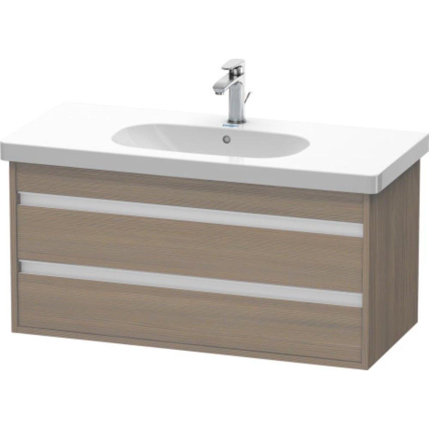 Duravit Ketho 39" x 19" x 18" Two Drawer Wall-Mount Vanity Unit in Oak Terra (KT664803535)