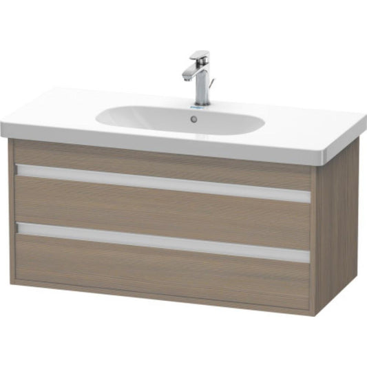 Duravit Ketho 39" x 19" x 18" Two Drawer Wall-Mount Vanity Unit in Oak Terra (KT664803535)