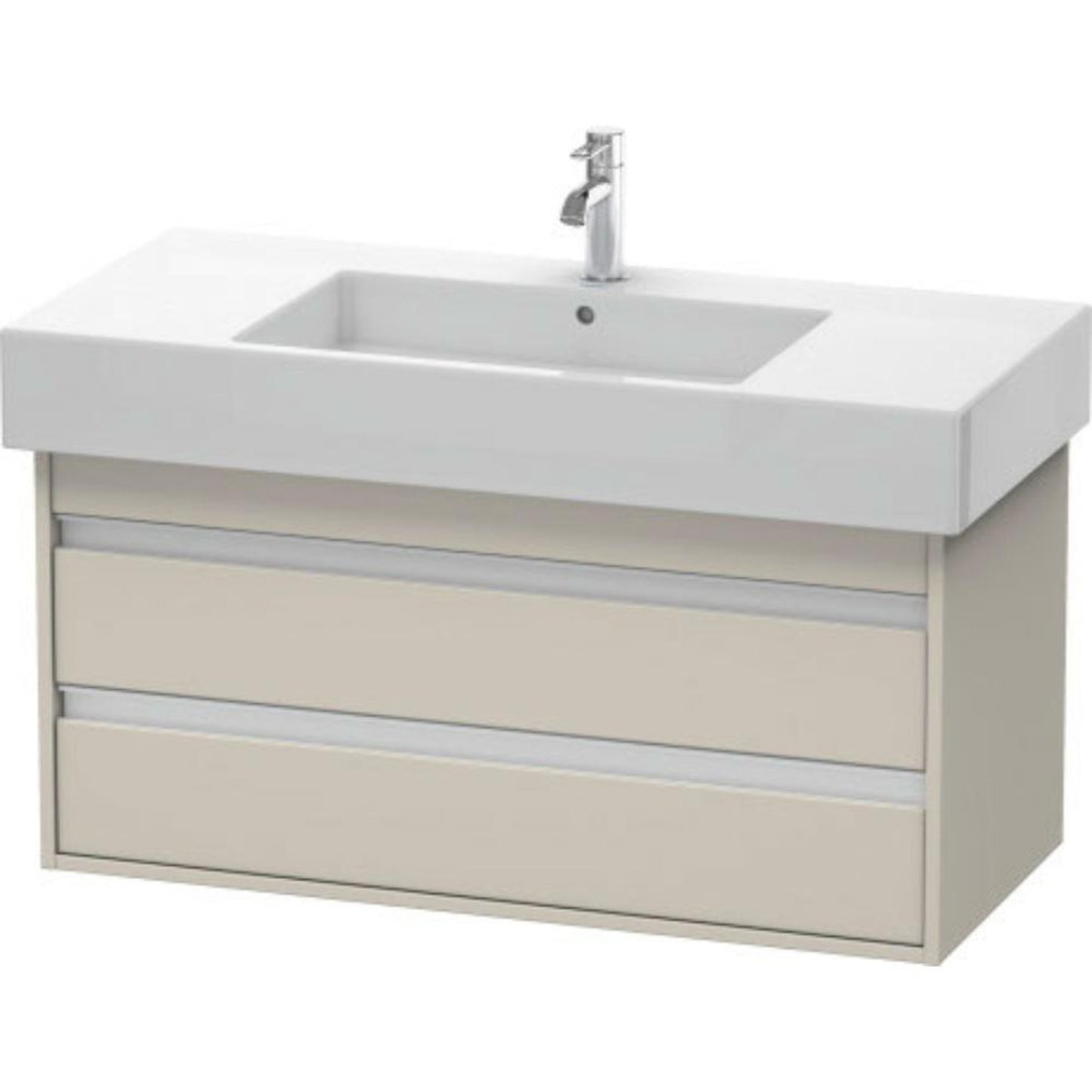 Duravit Ketho 39" x 19" x 18" Two Drawer Wall-Mount Vanity Unit in Taupe Matt (KT664109191)