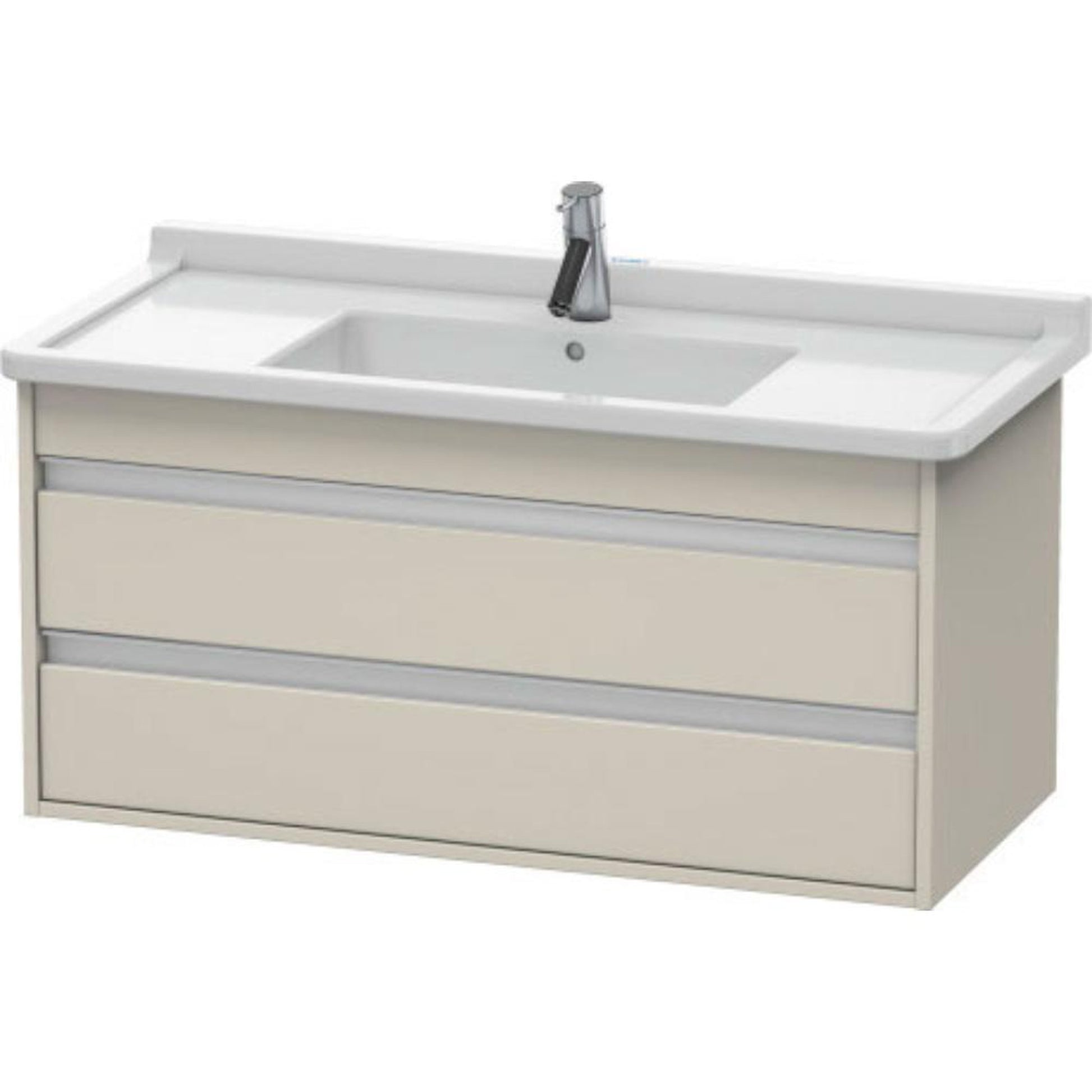 Duravit Ketho 39" x 19" x 18" Two Drawer Wall-Mount Vanity Unit in Taupe Matt (KT664509191)