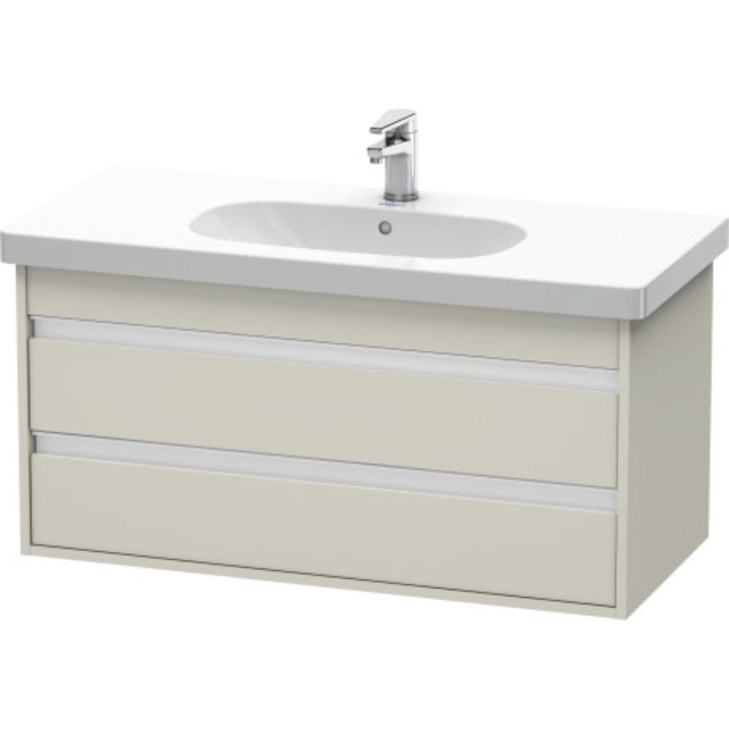 Duravit Ketho 39" x 19" x 18" Two Drawer Wall-Mount Vanity Unit in Taupe Matt (KT664809191)