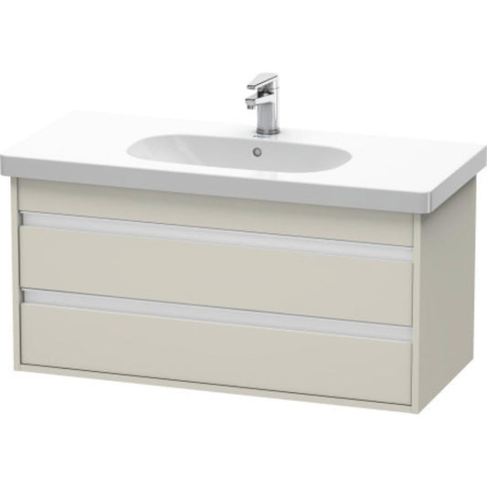 Duravit Ketho 39" x 19" x 18" Two Drawer Wall-Mount Vanity Unit in Taupe Matt (KT664809191)