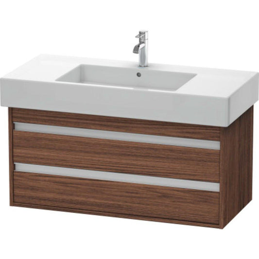 Duravit Ketho 39" x 19" x 18" Two Drawer Wall-Mount Vanity Unit in Walnut Dark (KT664102121)