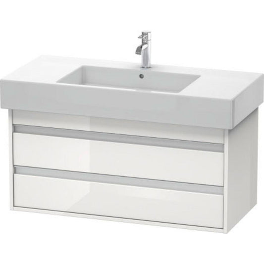 Duravit Ketho 39" x 19" x 18" Two Drawer Wall-Mount Vanity Unit in White High Gloss (KT664102222)