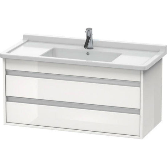 Duravit Ketho 39" x 19" x 18" Two Drawer Wall-Mount Vanity Unit in White High Gloss (KT664502222)
