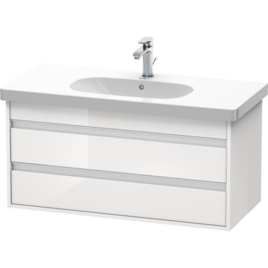 Duravit Ketho 39" x 19" x 18" Two Drawer Wall-Mount Vanity Unit in White High Gloss (KT664802222)
