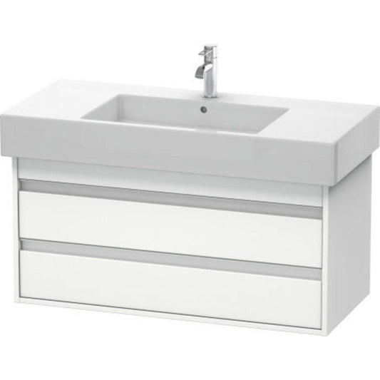 Duravit Ketho 39" x 19" x 18" Two Drawer Wall-Mount Vanity Unit in White Matt (KT664101818)