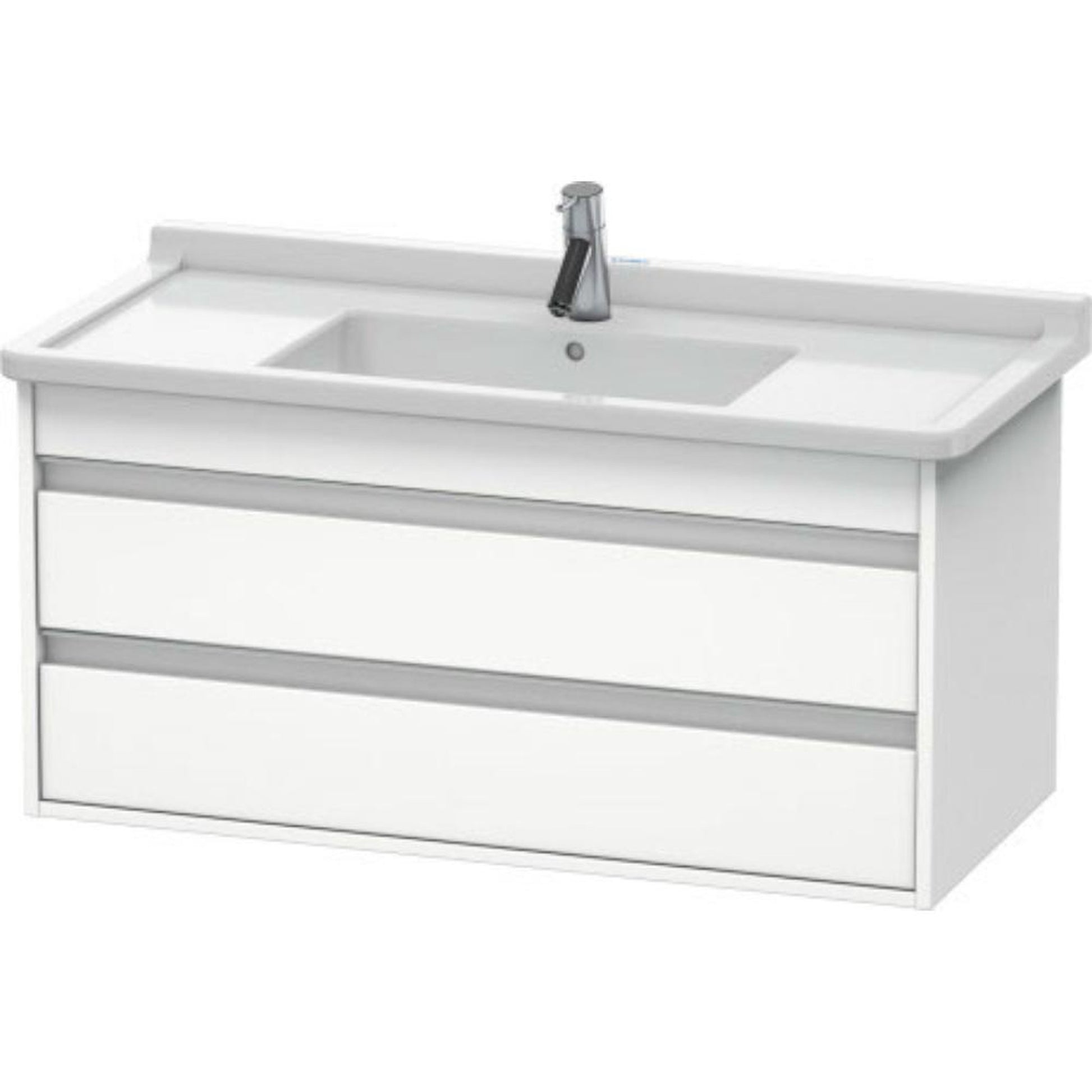 Duravit Ketho 39" x 19" x 18" Two Drawer Wall-Mount Vanity Unit in White Matt (KT664501818)