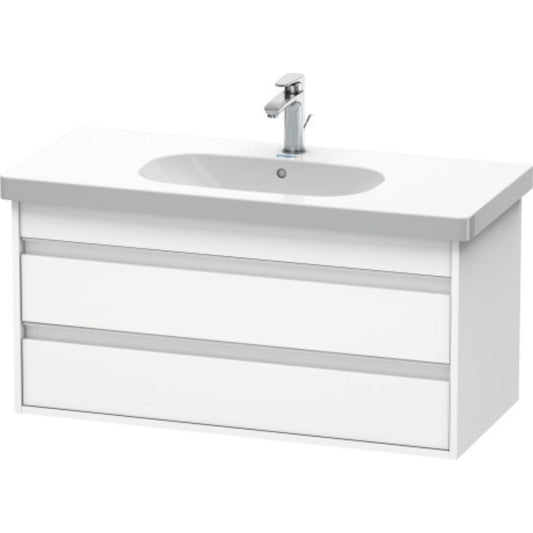 Duravit Ketho 39" x 19" x 18" Two Drawer Wall-Mount Vanity Unit in White Matt (KT664801818)