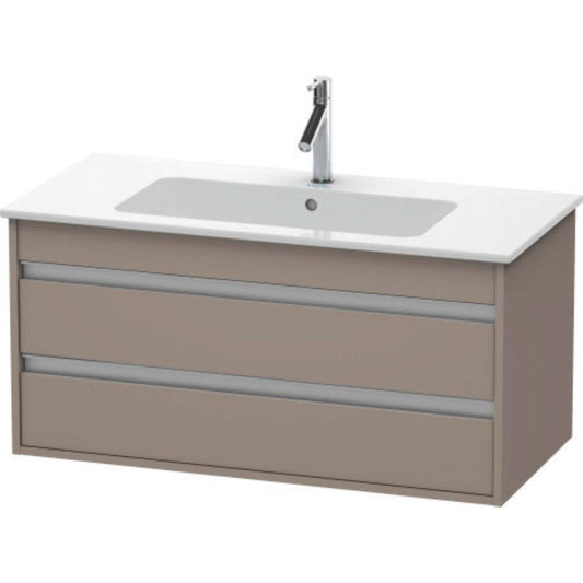 Duravit Ketho 39" x 19" x 19" Two Drawer Wall-Mount Vanity Unit in Basalt Matt