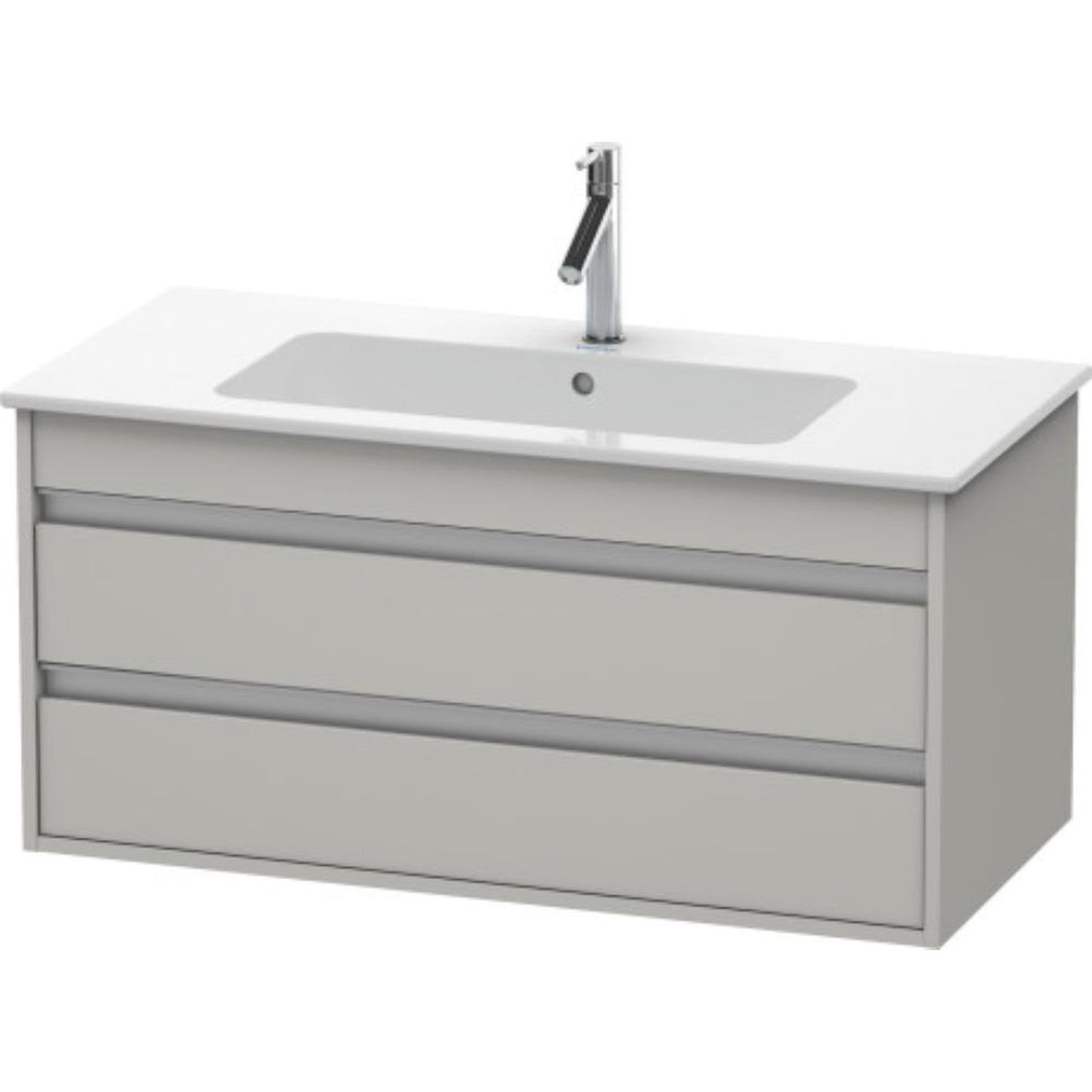 Duravit Ketho 39" x 19" x 19" Two Drawer Wall-Mount Vanity Unit in Concrete Grey Matt