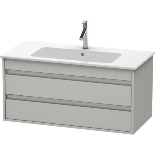 Duravit Ketho 39" x 19" x 19" Two Drawer Wall-Mount Vanity Unit in Concrete Grey Matt