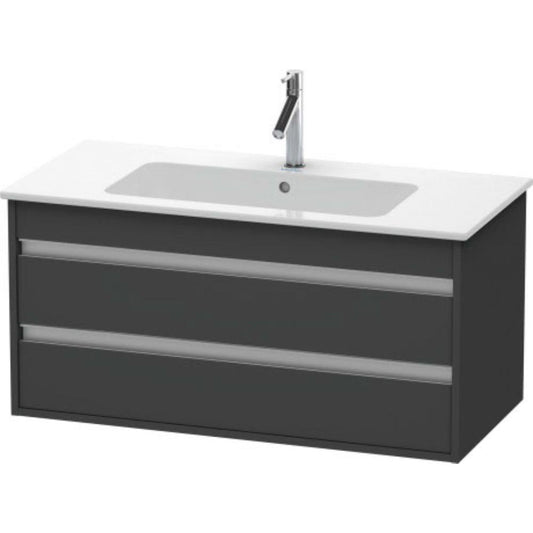 Duravit Ketho 39" x 19" x 19" Two Drawer Wall-Mount Vanity Unit in Graphite Matt