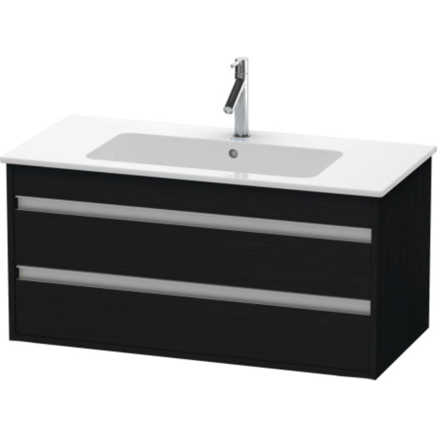 Duravit Ketho 39" x 19" x 19" Two Drawer Wall-Mount Vanity Unit in Oak Black