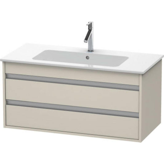 Duravit Ketho 39" x 19" x 19" Two Drawer Wall-Mount Vanity Unit in Taupe Matt
