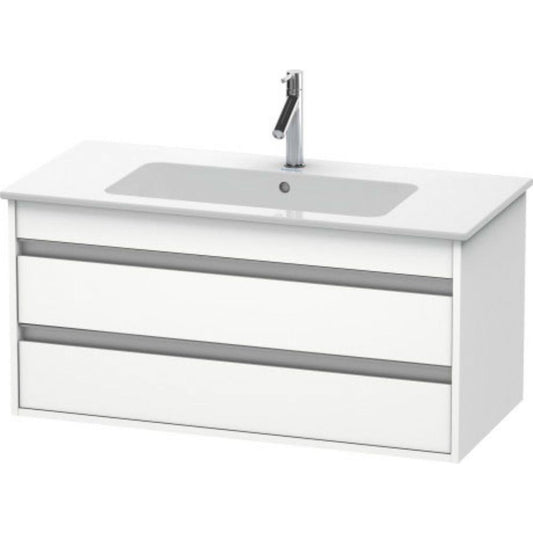 Duravit Ketho 39" x 19" x 19" Two Drawer Wall-Mount Vanity Unit in White Matt
