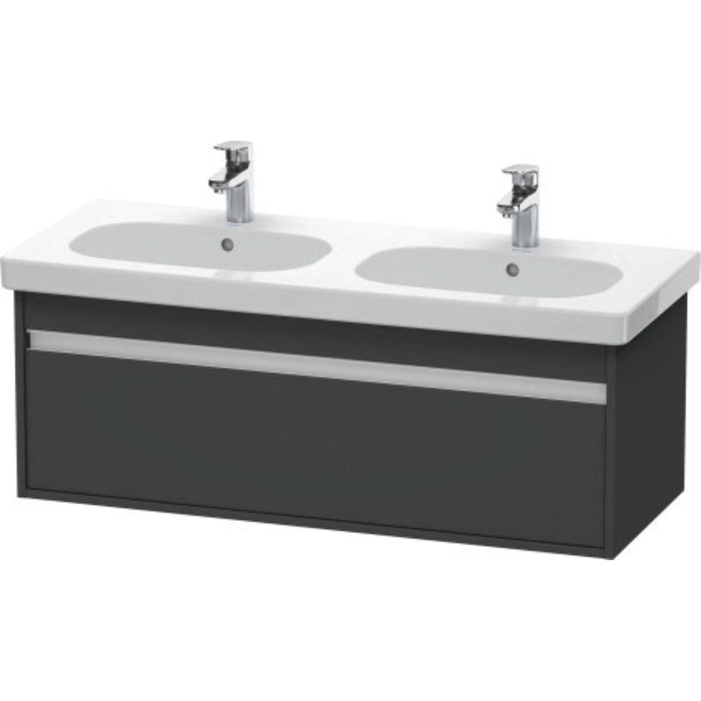 Duravit Ketho 45" x 16" x 18" Wall-Mount Vanity Unit in Graphite Matt (KT666904949)