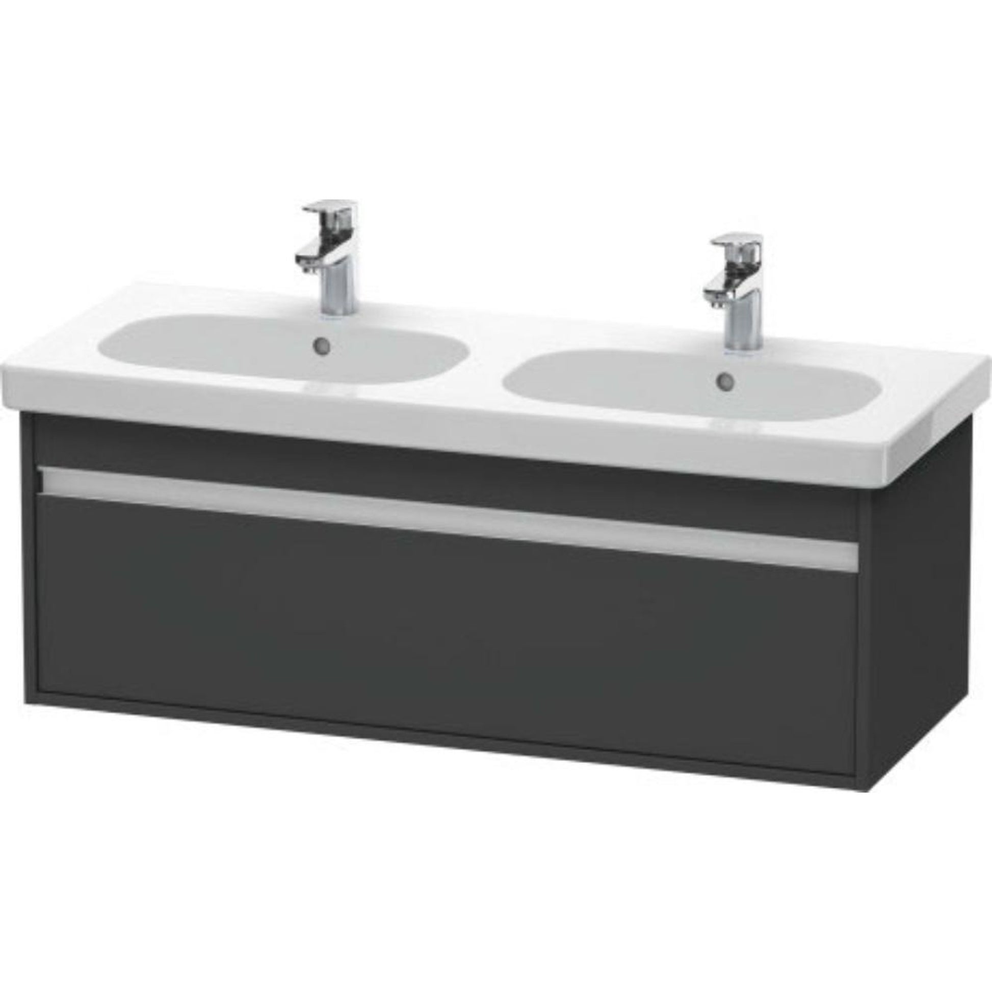 Duravit Ketho 45" x 16" x 18" Wall-Mount Vanity Unit in Graphite Matt (KT666904949)