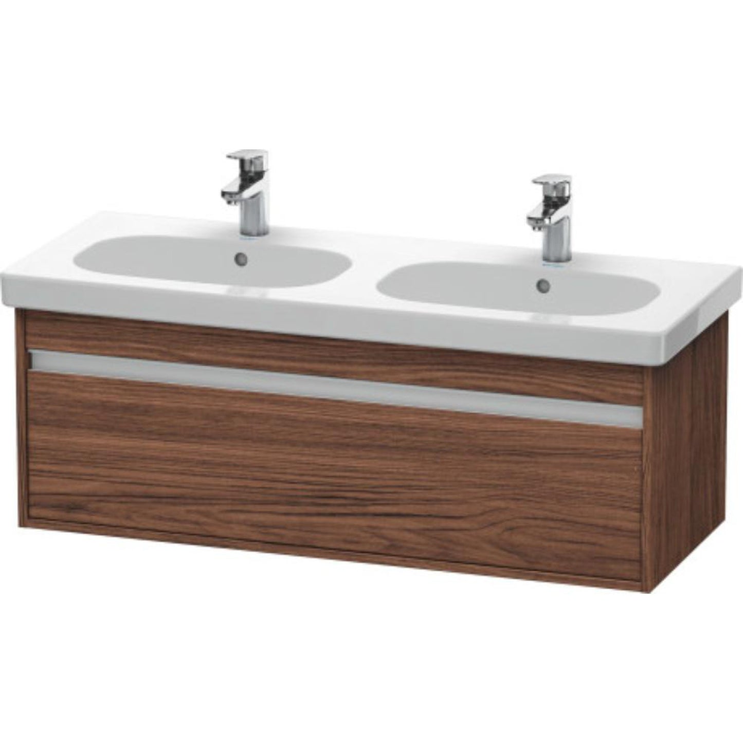 Duravit Ketho 45" x 16" x 18" Wall-Mount Vanity Unit in Walnut Dark (KT666902121)