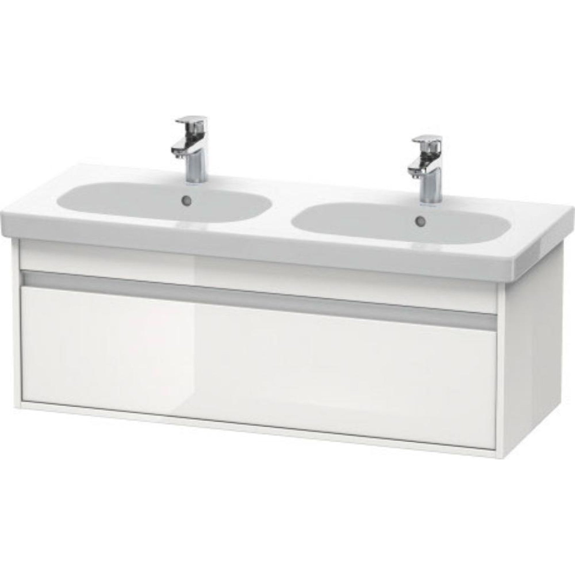 Duravit Ketho 45" x 16" x 18" Wall-Mount Vanity Unit in White High Gloss (KT666902222)