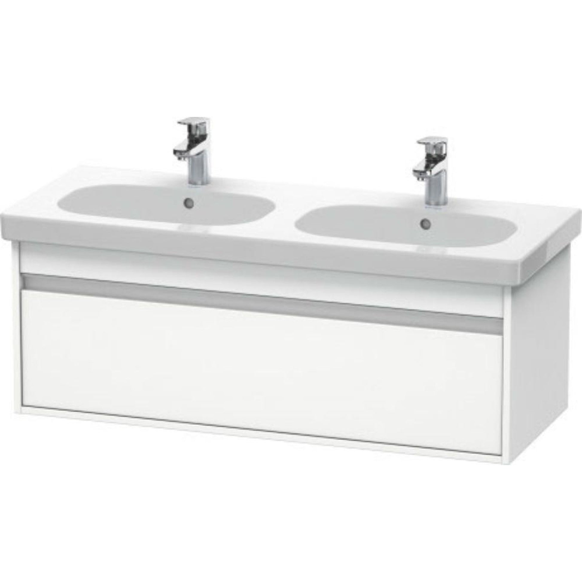 Duravit Ketho 45" x 16" x 18" Wall-Mount Vanity Unit in White Matt (KT666901818)