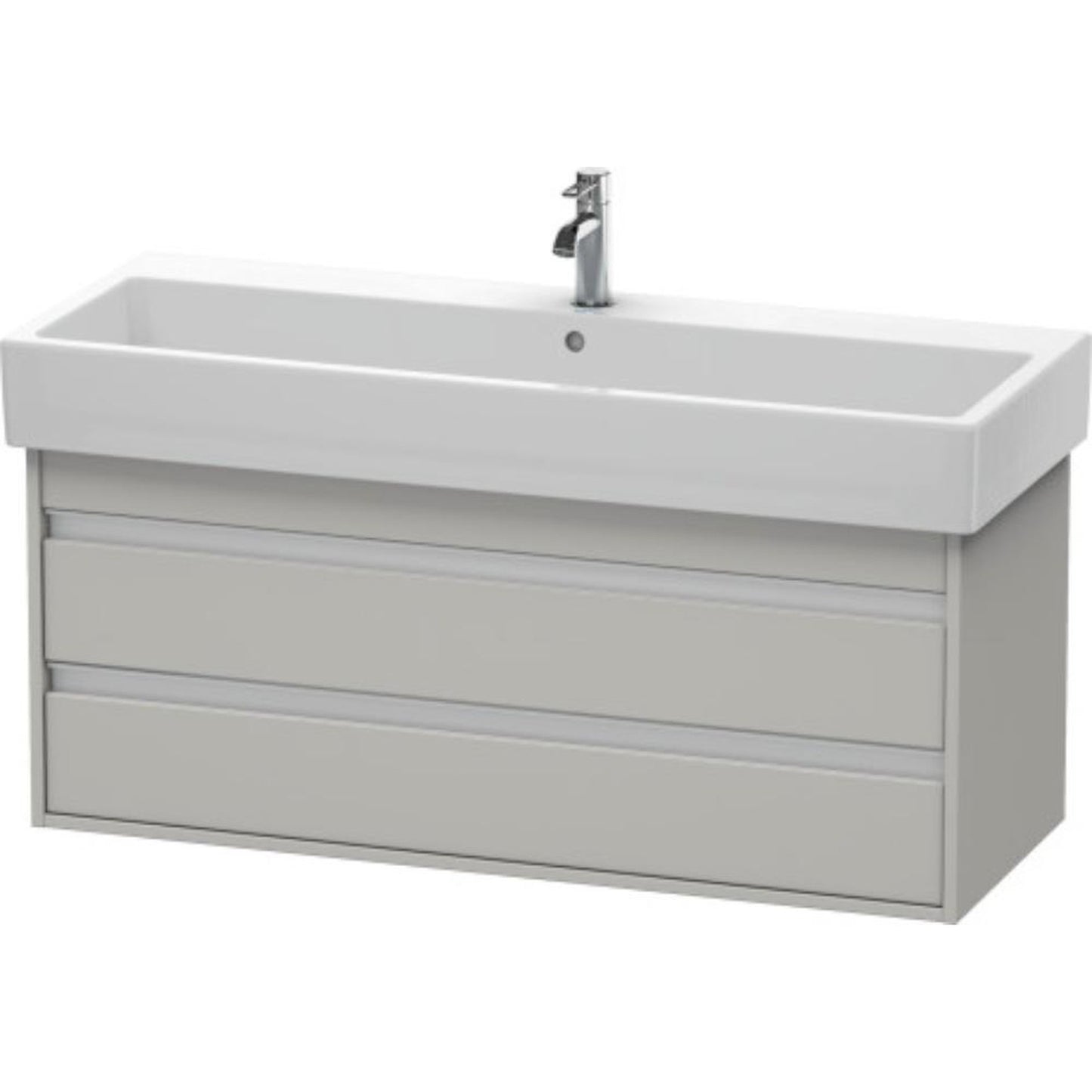 Duravit Ketho 45" x 19" x 17" Two Drawer Wall-Mount Vanity Unit in Concrete Grey Matt (KT663900707)