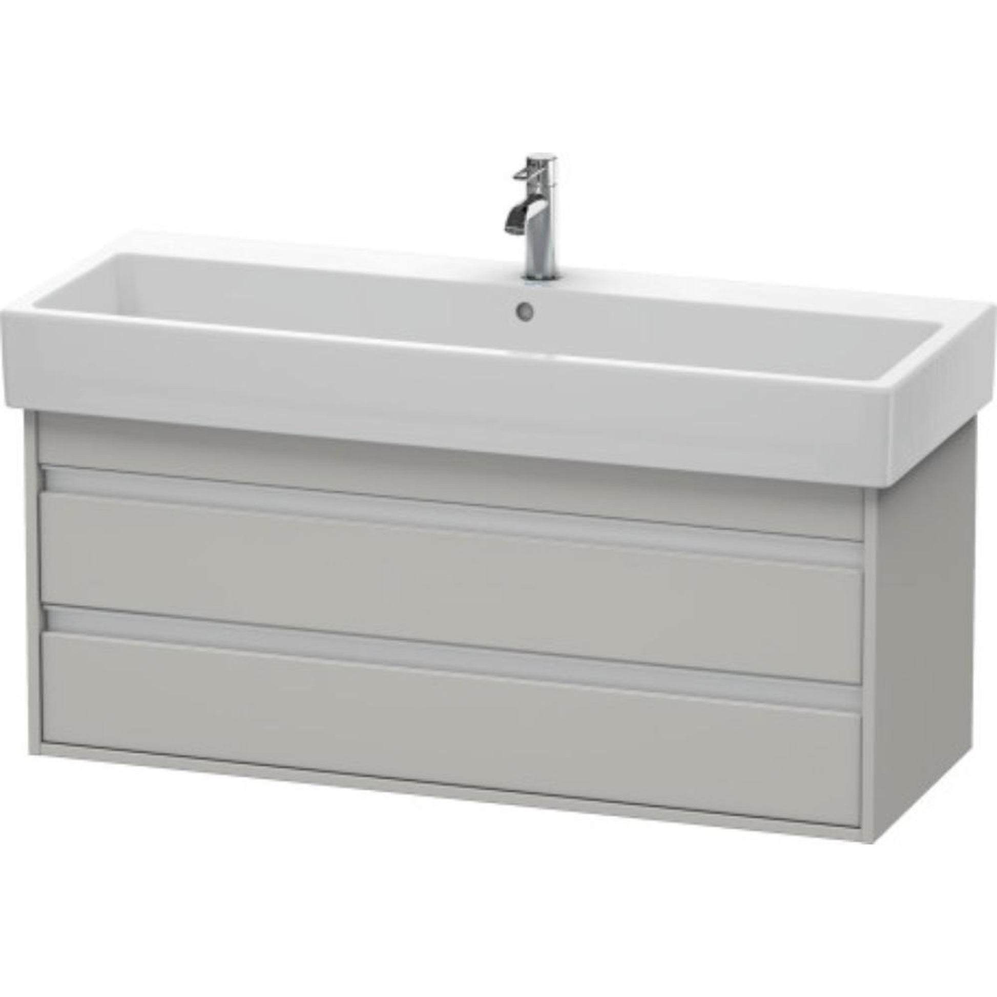 Duravit Ketho 45" x 19" x 17" Two Drawer Wall-Mount Vanity Unit in Concrete Grey Matt (KT663900707)