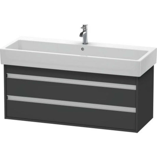 Duravit Ketho 45" x 19" x 17" Two Drawer Wall-Mount Vanity Unit in Graphite Matt (KT663904949)