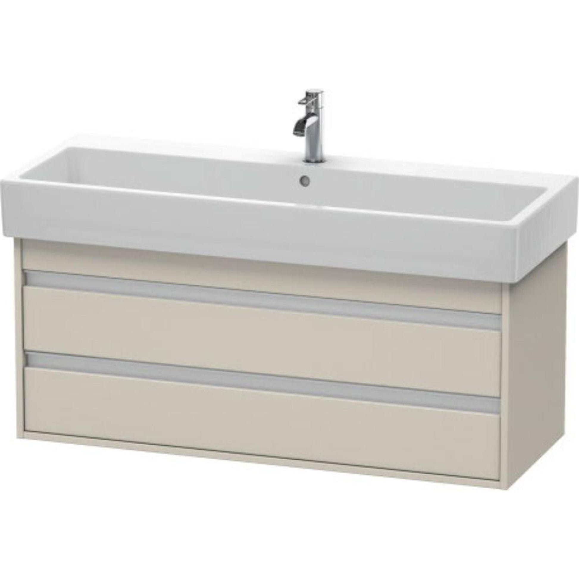 Duravit Ketho 45" x 19" x 17" Two Drawer Wall-Mount Vanity Unit in Taupe Matt (KT663909191)