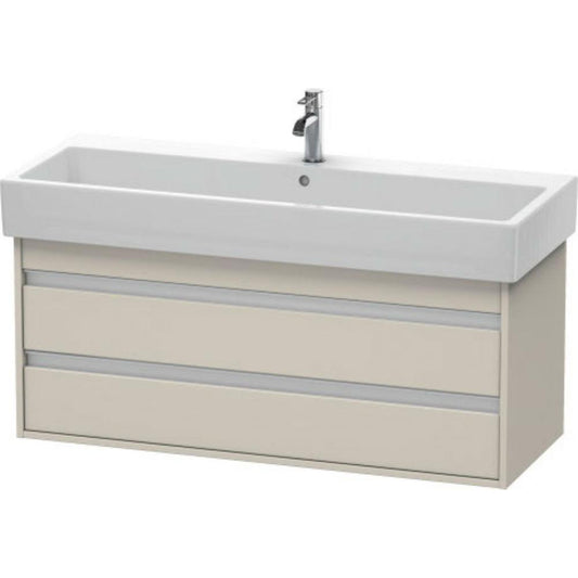 Duravit Ketho 45" x 19" x 17" Two Drawer Wall-Mount Vanity Unit in Taupe Matt (KT663909191)