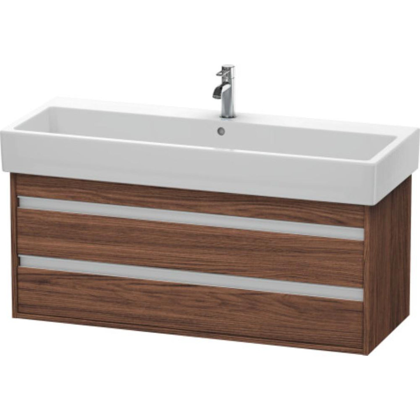 Duravit Ketho 45" x 19" x 17" Two Drawer Wall-Mount Vanity Unit in Walnut Dark (KT663902121)