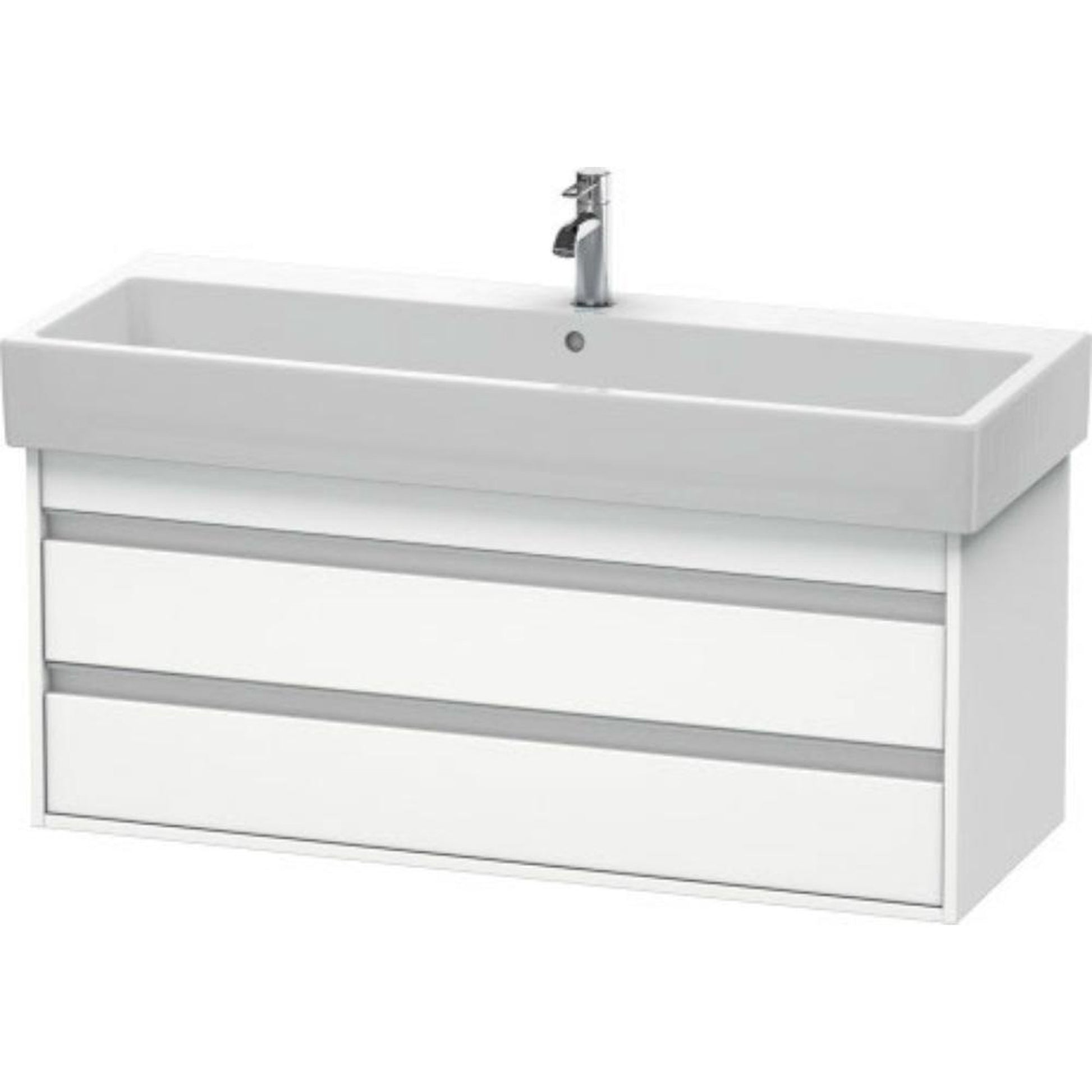 Duravit Ketho 45" x 19" x 17" Two Drawer Wall-Mount Vanity Unit in White Matt (KT663901818)