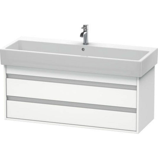 Duravit Ketho 45" x 19" x 17" Two Drawer Wall-Mount Vanity Unit in White Matt (KT663901818)