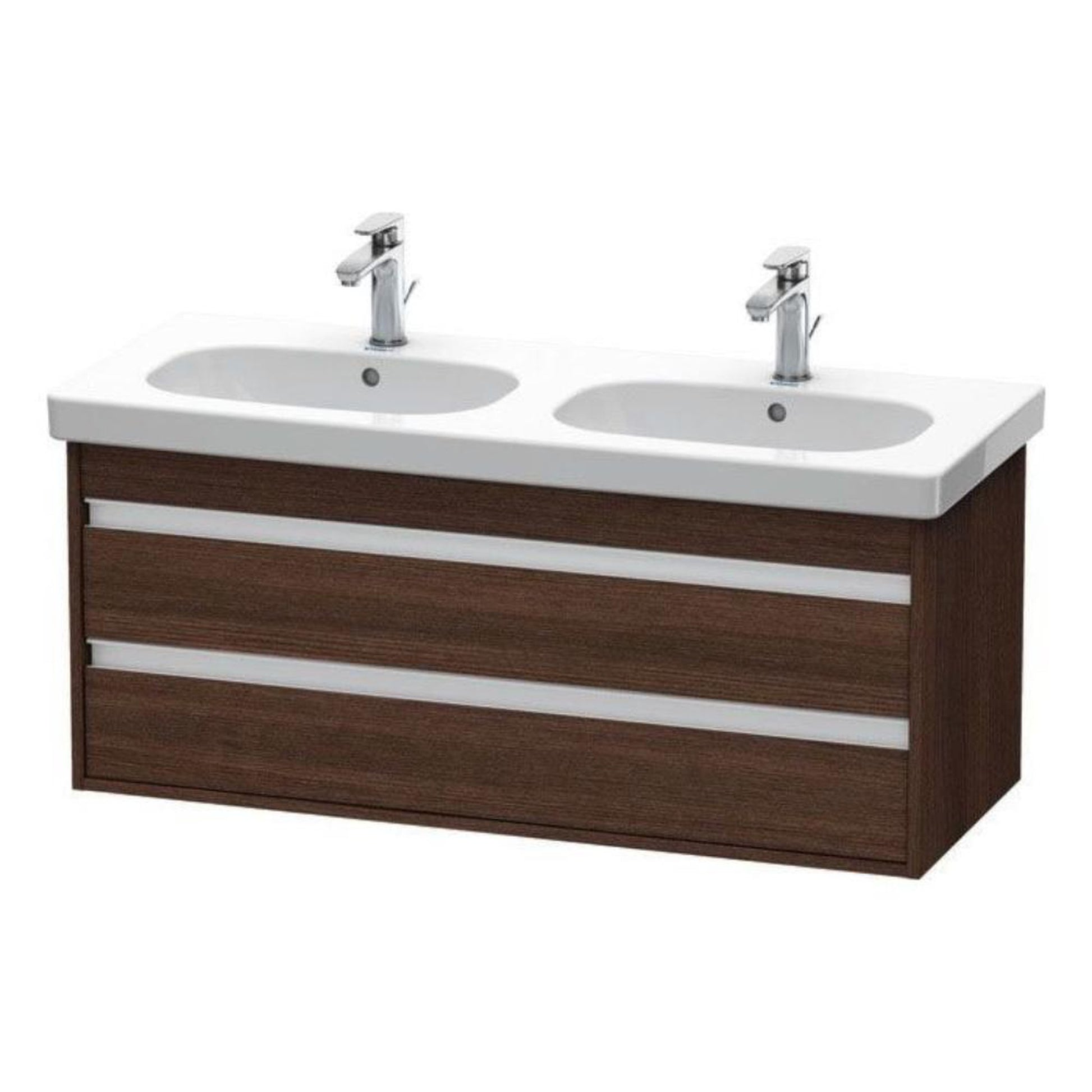 Duravit Ketho 45" x 19" x 18" Two Drawer Wall-Mount Vanity Unit in Chestnut Dark