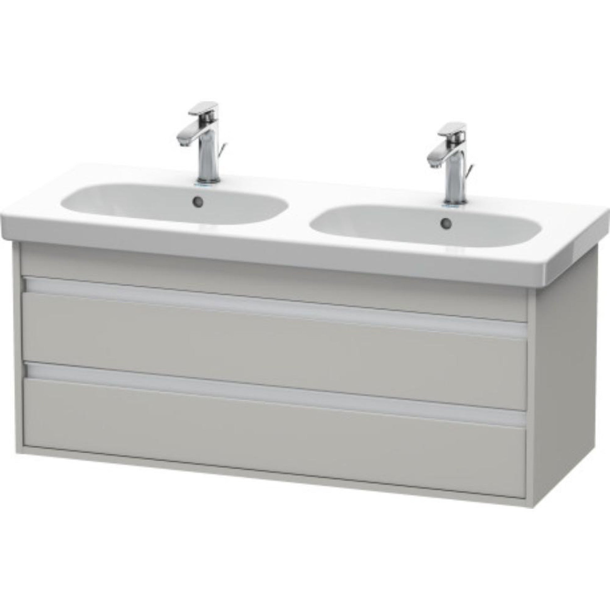 Duravit Ketho 45" x 19" x 18" Two Drawer Wall-Mount Vanity Unit in Concrete Grey Matt