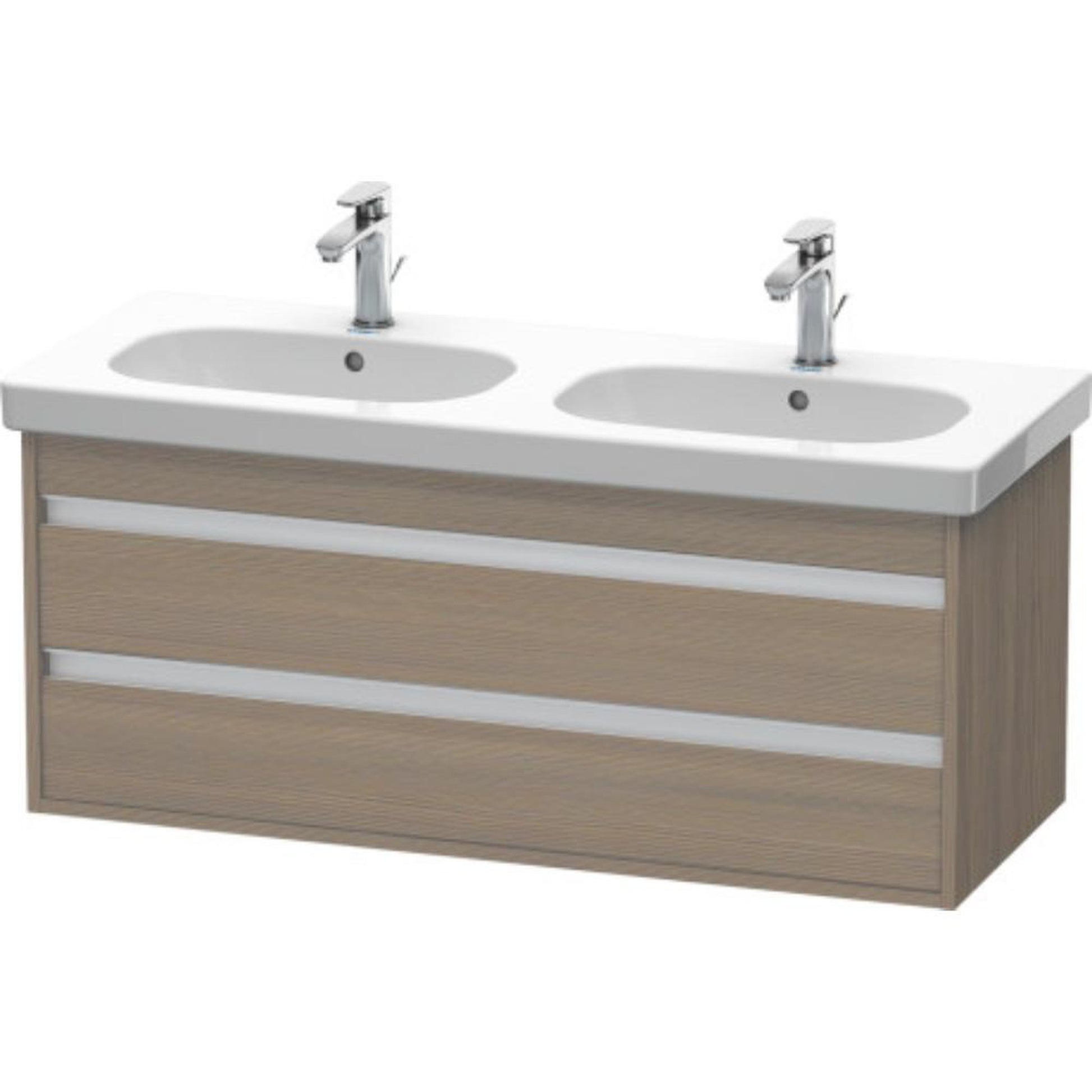 Duravit Ketho 45" x 19" x 18" Two Drawer Wall-Mount Vanity Unit in Oak Terra