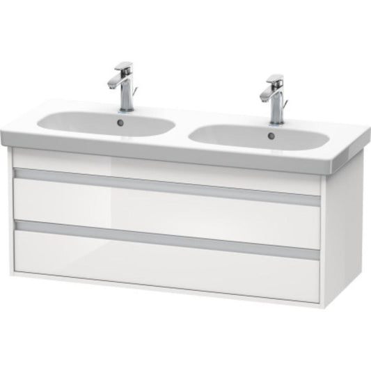 Duravit Ketho 45" x 19" x 18" Two Drawer Wall-Mount Vanity Unit in White High Gloss